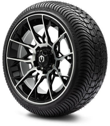 MODZ® 14" Chaos Machined Black Wheels & Street Tires Combo