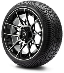 MODZ® 14" Chaos Machined Black Wheels & Street Tires Combo