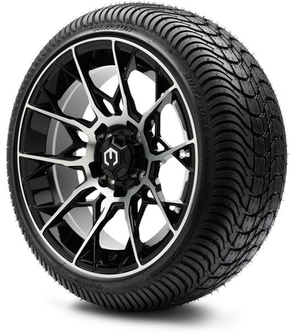 MODZ® 14" Chaos Machined Black Wheels & Street Tires Combo