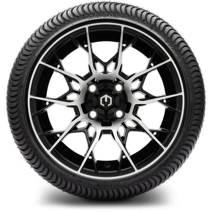 MODZ® 14" Chaos Machined Black Wheels & Street Tires Combo