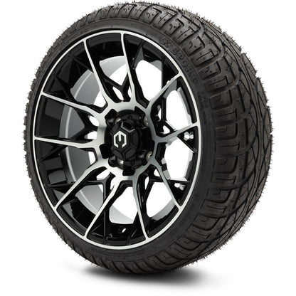 MODZ® 14" Chaos Machined Black Wheels & Street Tires Combo
