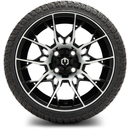 MODZ® 14" Chaos Machined Black Wheels & Street Tires Combo