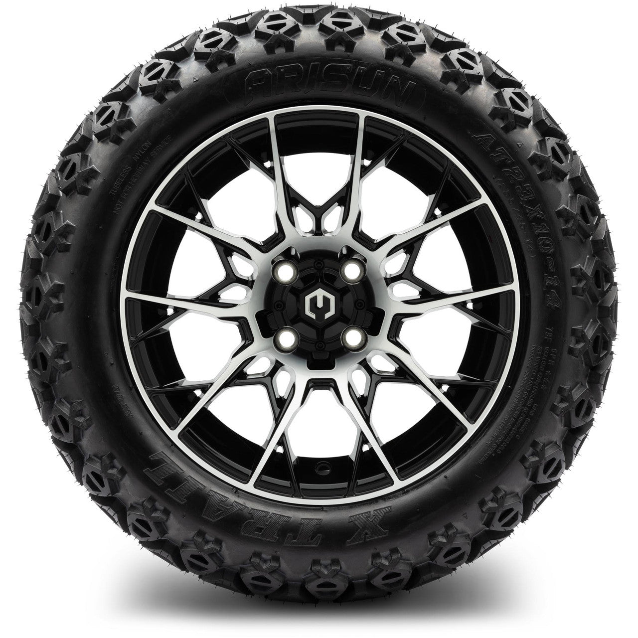 MODZ® 14" Chaos Machined Black Wheels & Off-Road Tires Combo