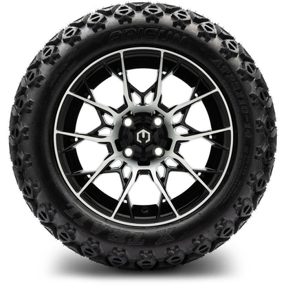MODZ® 14" Chaos Machined Black Wheels & Off-Road Tires Combo