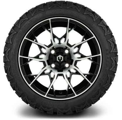 MODZ® 14" Chaos Machined Black Wheels & Off-Road Tires Combo