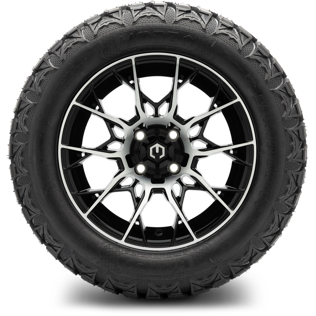 MODZ® 14" Chaos Machined Black Wheels & Off-Road Tires Combo