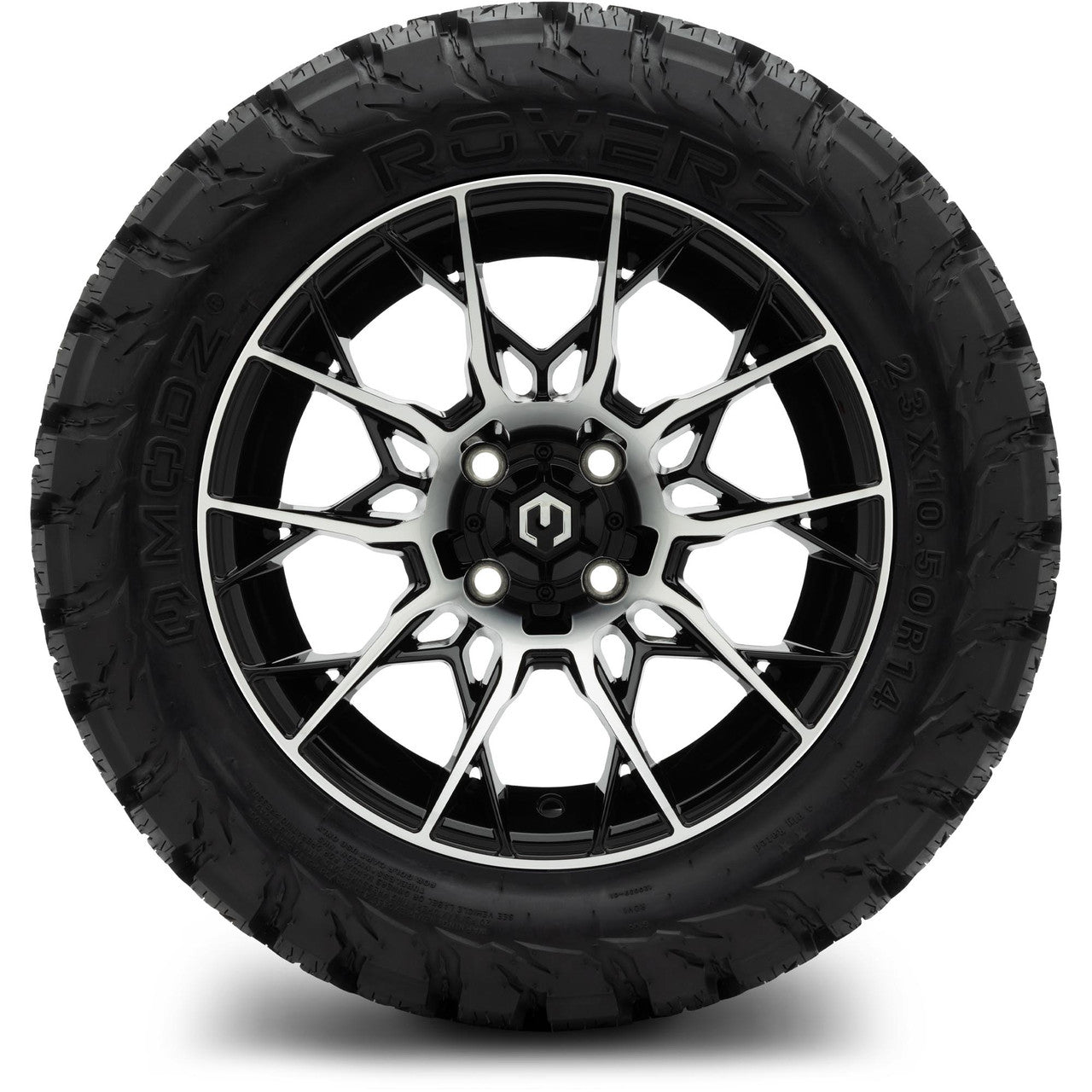 MODZ® 14" Chaos Machined Black Wheels & Off-Road Tires Combo