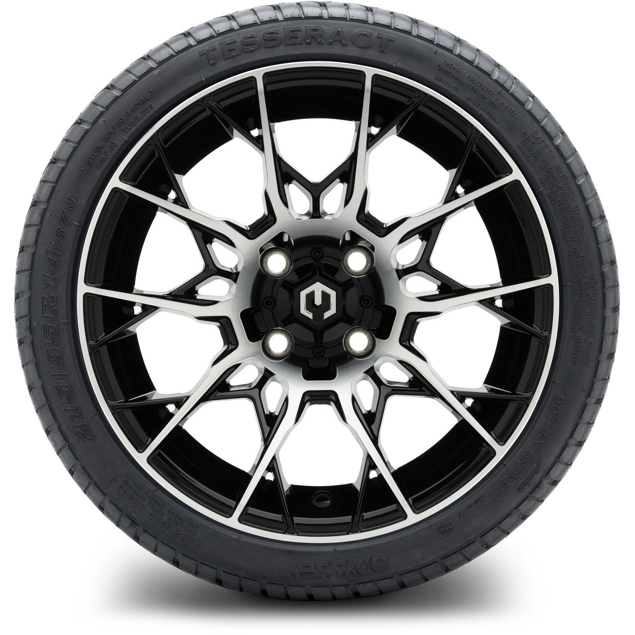 MODZ® 14" Chaos Machined Black Wheels & Street Tires Combo