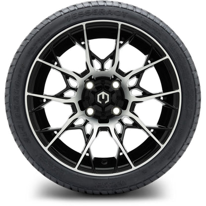 MODZ® 14" Chaos Machined Black Wheels & Street Tires Combo