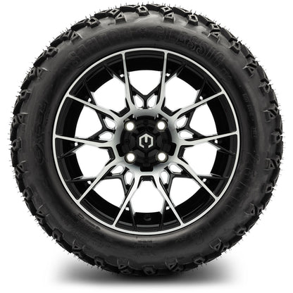 MODZ® 14" Chaos Machined Black Wheels & Off-Road Tires Combo
