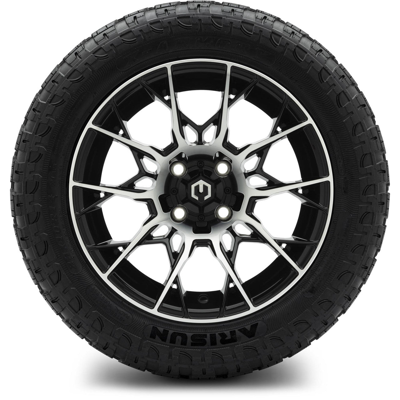 MODZ® 14" Chaos Machined Black Wheels & Off-Road Tires Combo