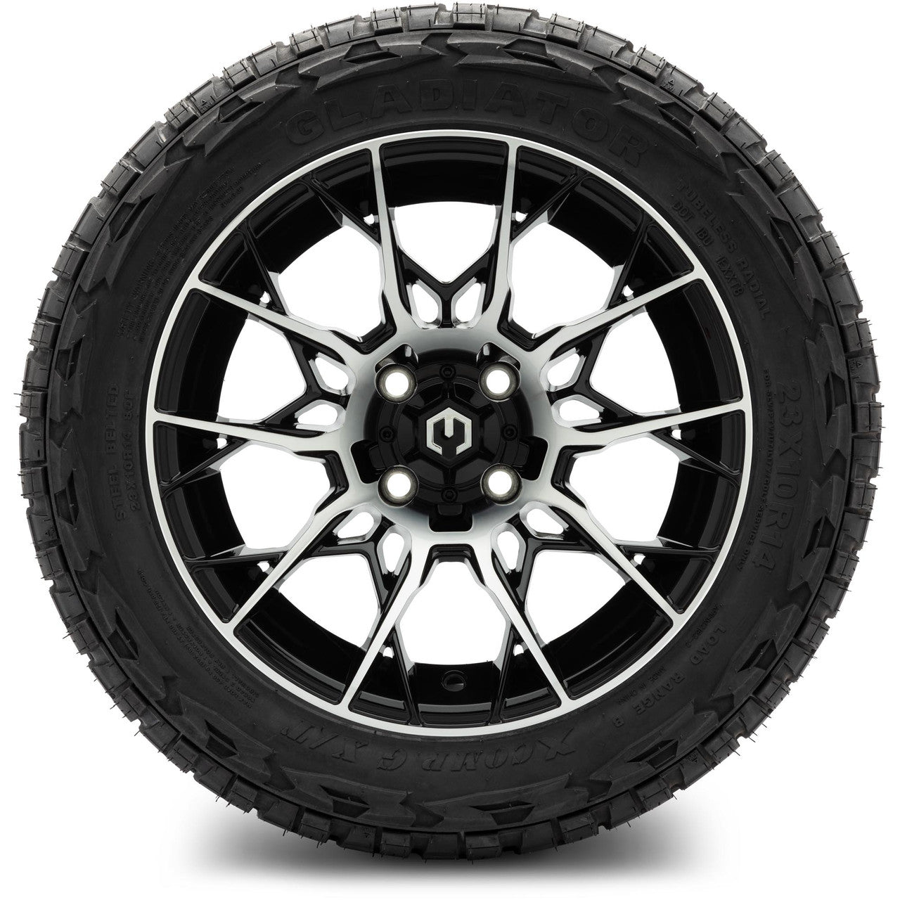 MODZ® 14" Chaos Machined Black Wheels & Off-Road Tires Combo