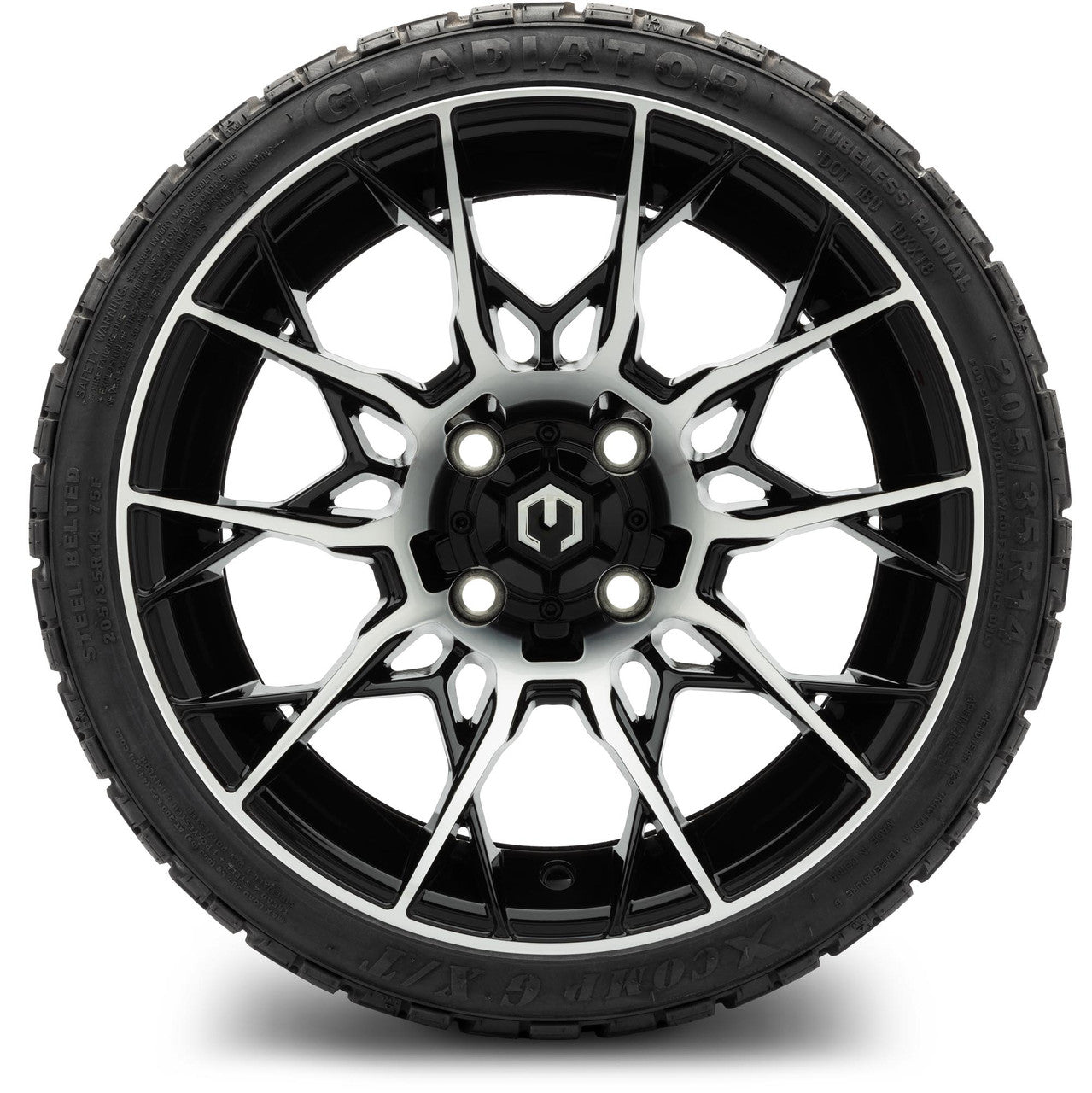 MODZ® 14" Chaos Machined Black Wheels & Off-Road Tires Combo
