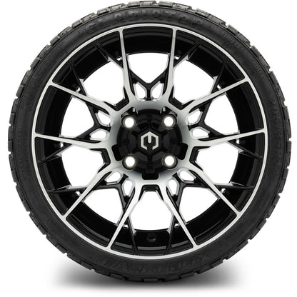 MODZ® 14" Chaos Machined Black Wheels & Off-Road Tires Combo
