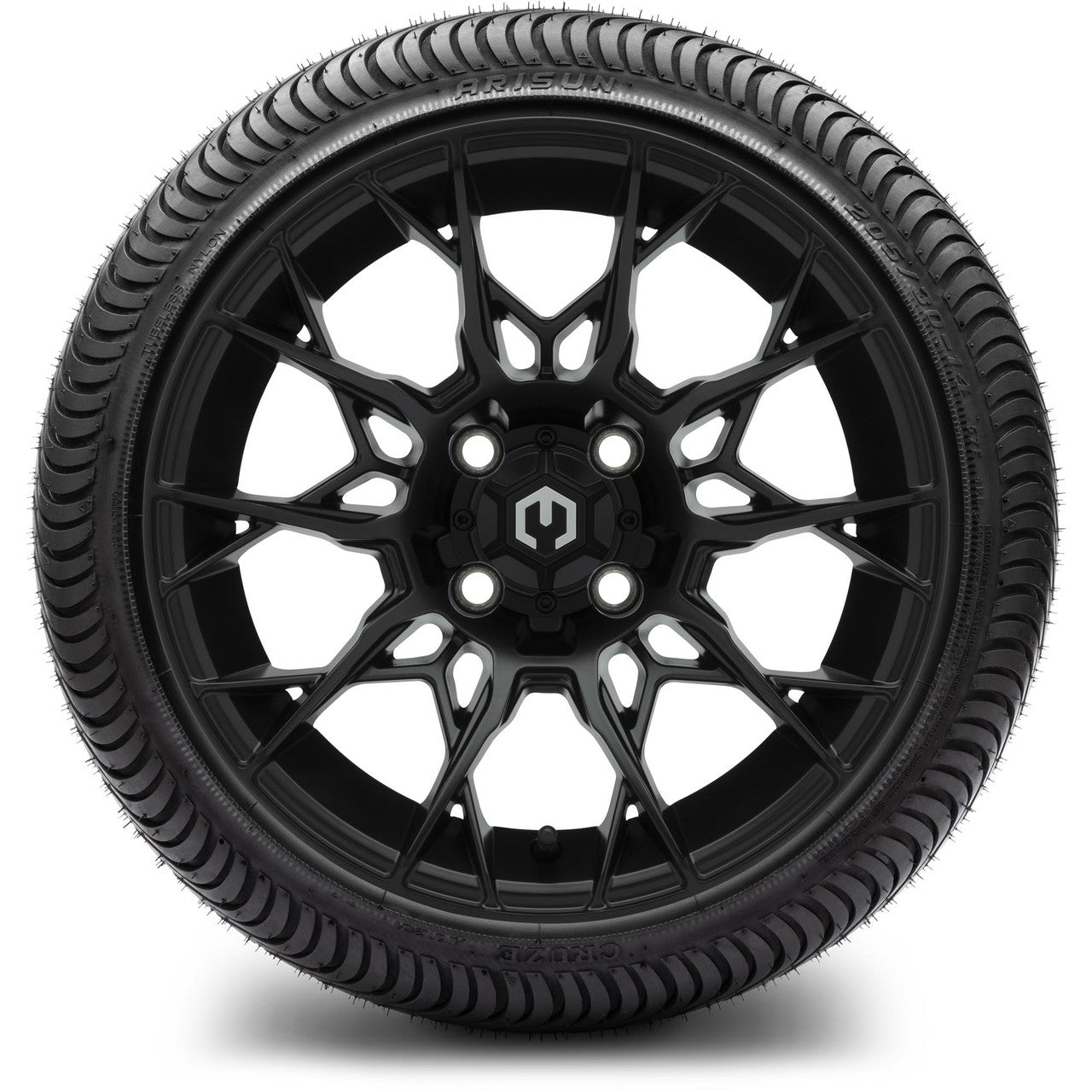 MODZ® 14" Chaos Matte Black Wheels & Street Tires Combo