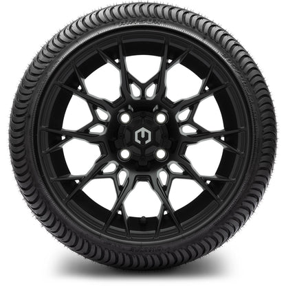 MODZ® 14" Chaos Matte Black Wheels & Street Tires Combo