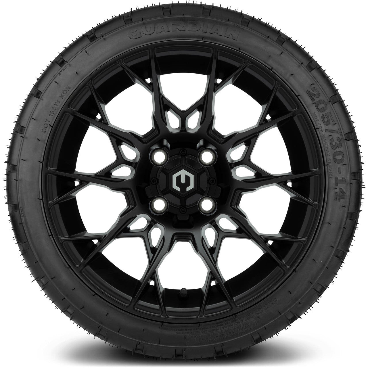 MODZ® 14" Chaos Matte Black Wheels & Street Tires Combo