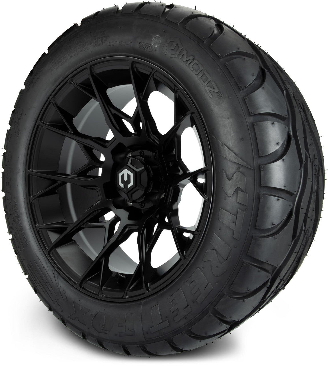 MODZ® 14" Chaos Matte Black Wheels & Street Tires Combo
