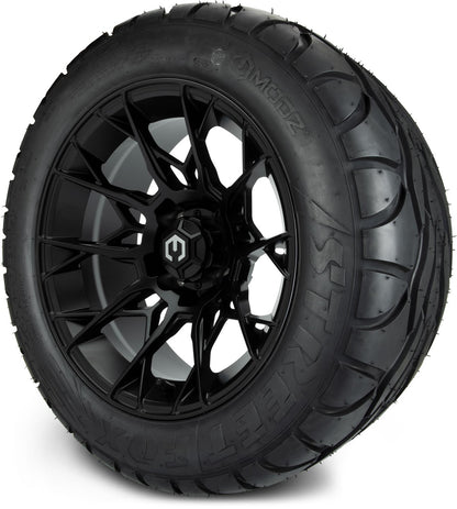 MODZ® 14" Chaos Matte Black Wheels & Street Tires Combo