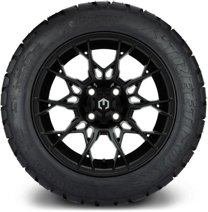 MODZ® 14" Chaos Matte Black Wheels & Street Tires Combo