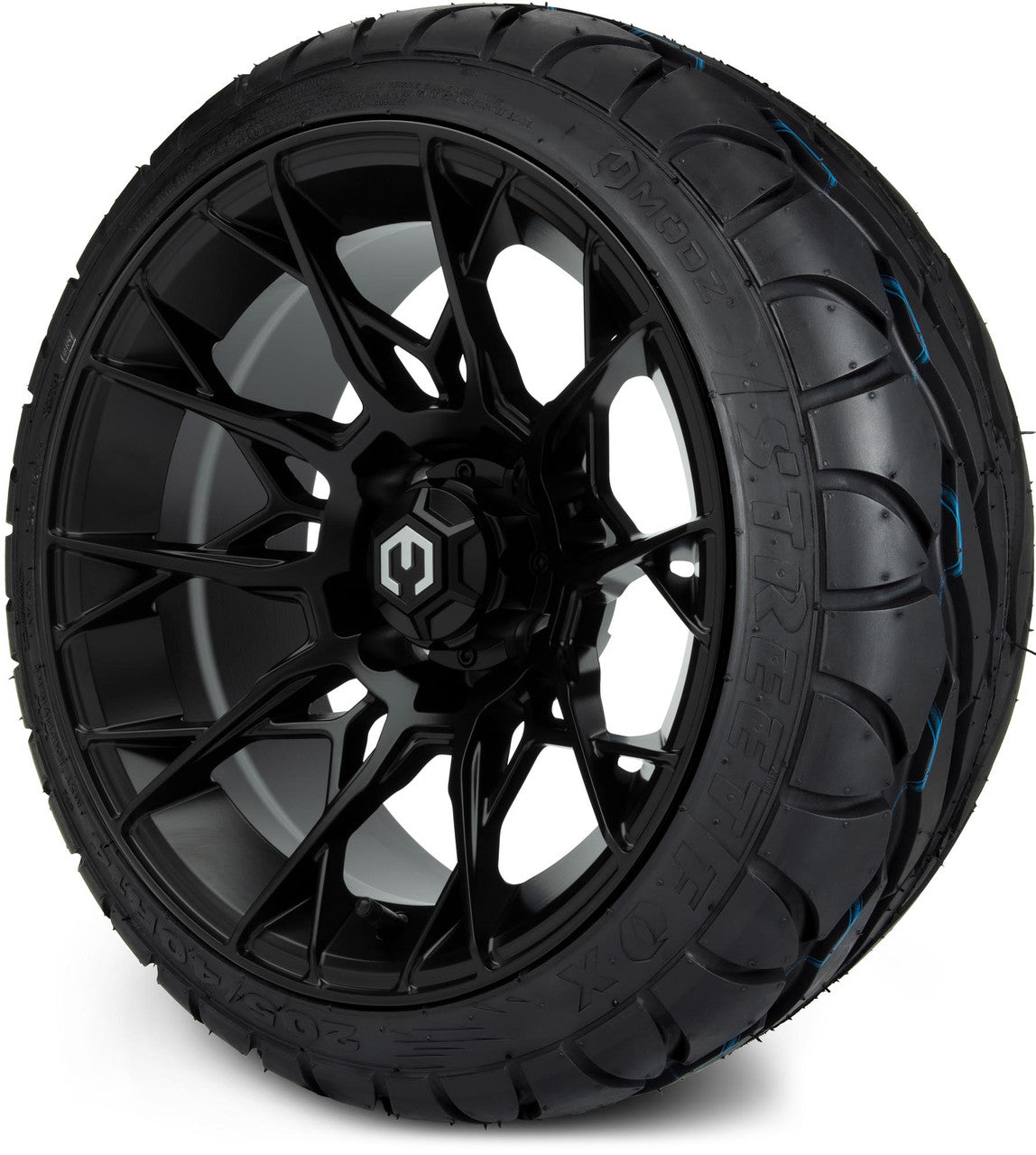 MODZ® 14" Chaos Matte Black Wheels & Street Tires Combo