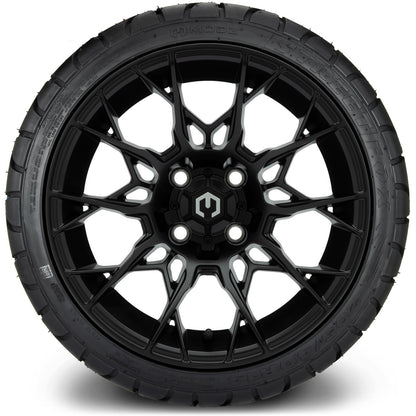 MODZ® 14" Chaos Matte Black Wheels & Street Tires Combo