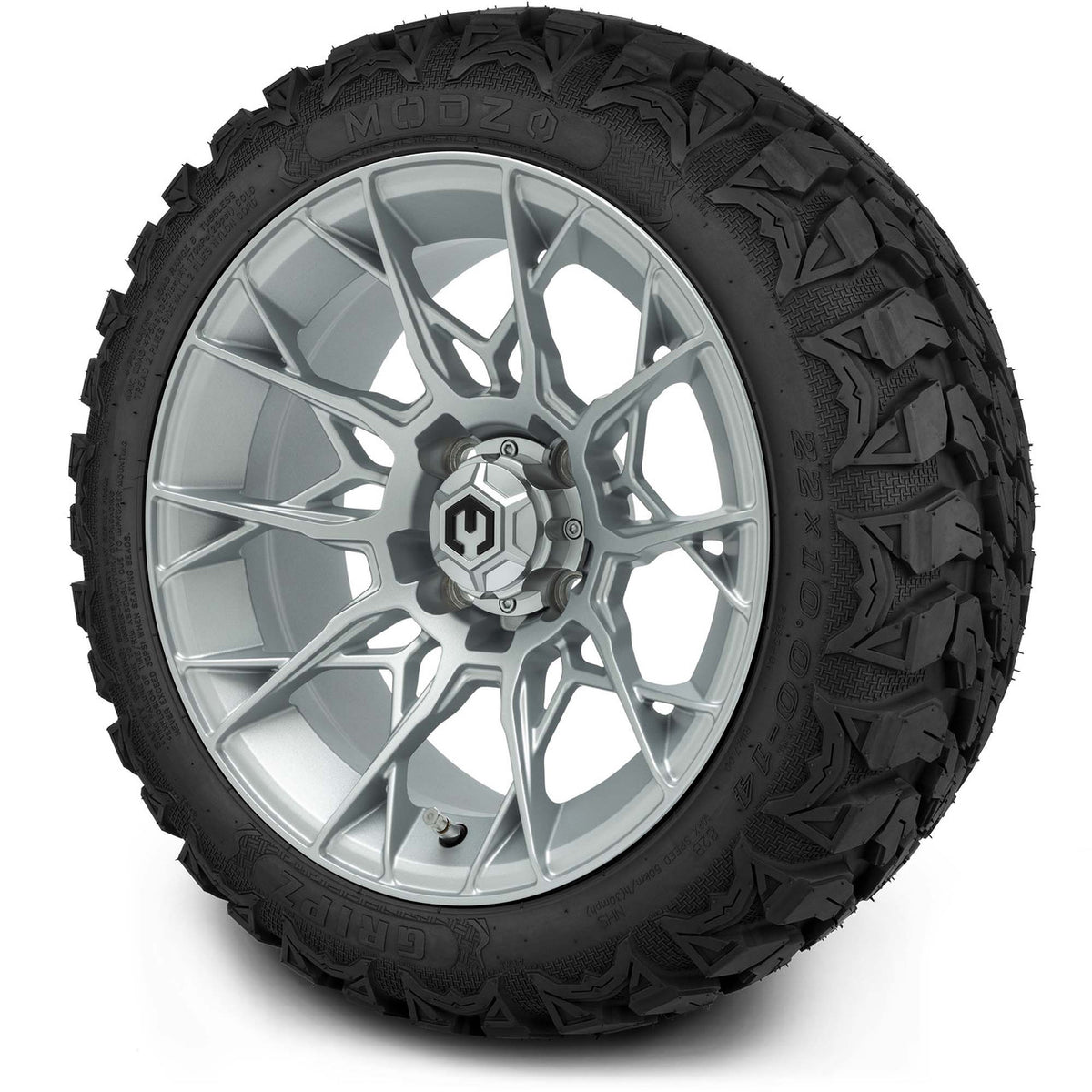 MODZ® 14" Chaos Silver Wheels & Off-Road Tires Combo