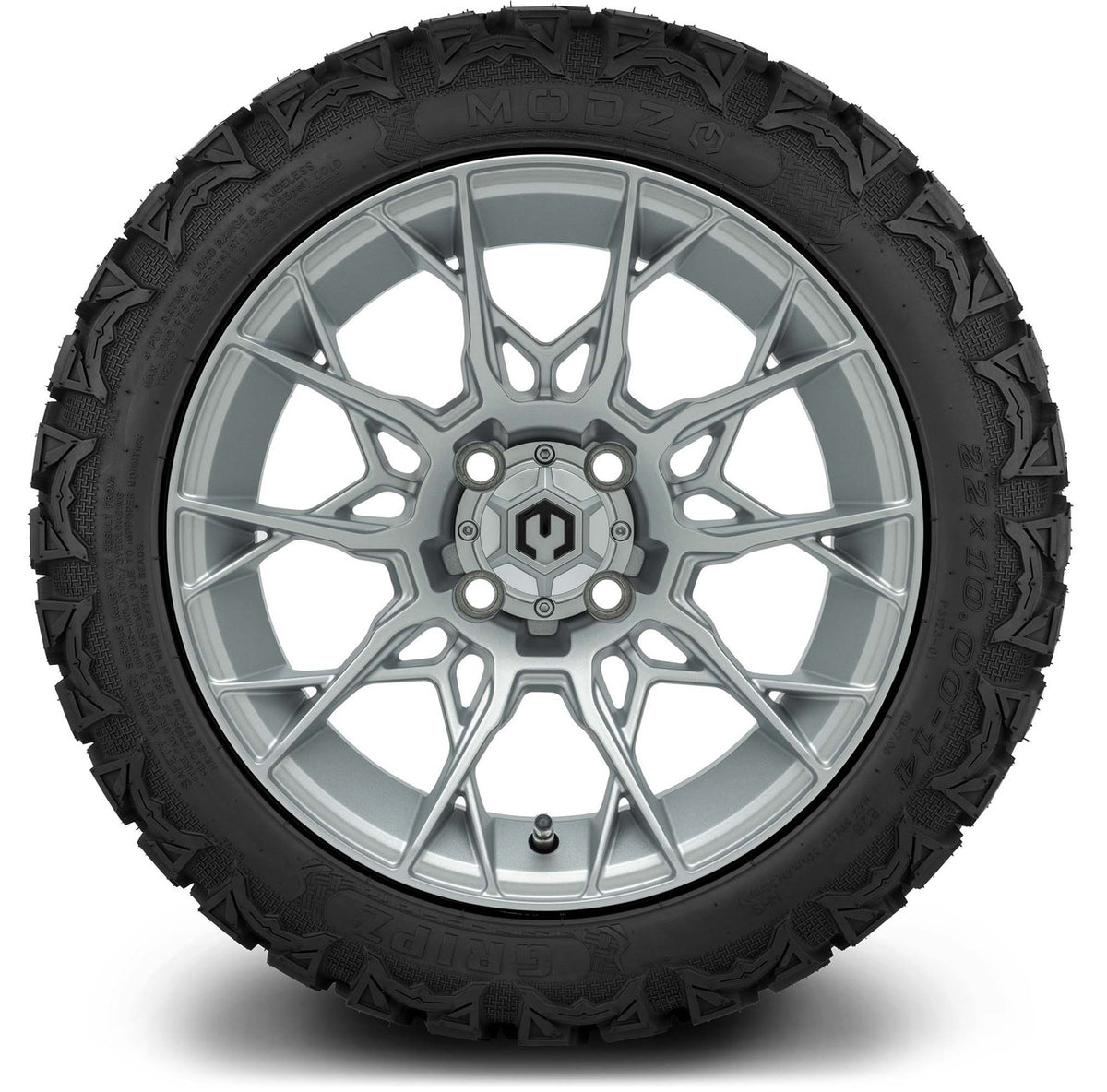MODZ® 14" Chaos Silver Wheels & Off-Road Tires Combo