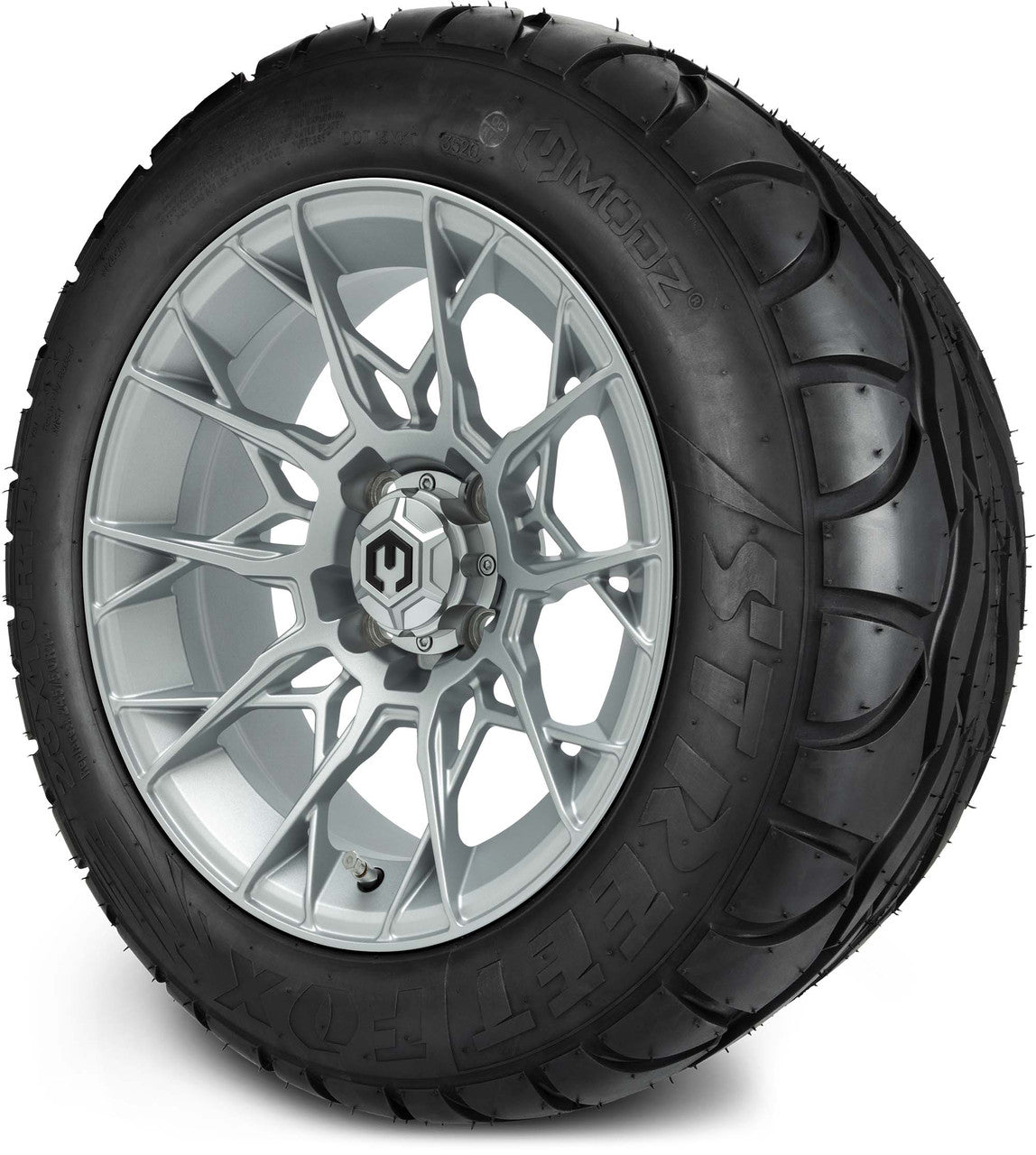 MODZ® 14" Chaos Silver Wheels & Street Tires Combo