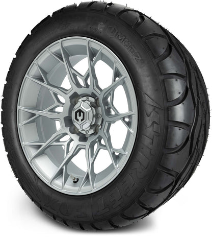 MODZ® 14" Chaos Silver Wheels & Street Tires Combo