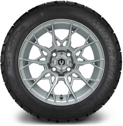 MODZ® 14" Chaos Silver Wheels & Street Tires Combo