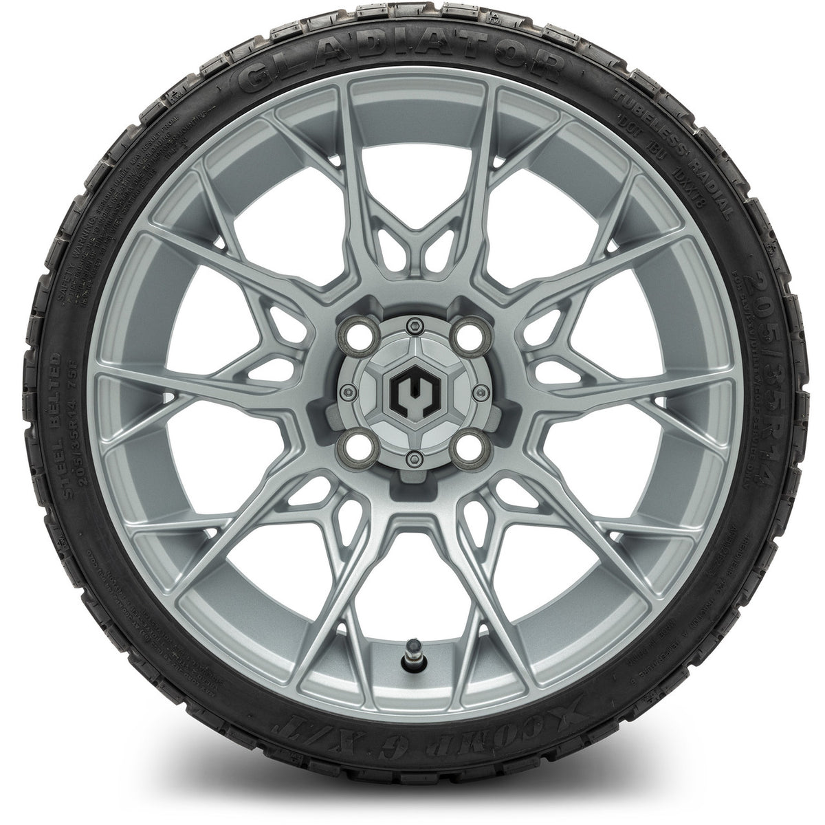 MODZ® 14" Chaos Silver Wheels & Off-Road Tires Combo