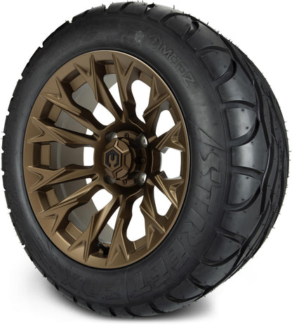 MODZ® 14" Falcon Matte Bronze Wheels & Street Tires Combo