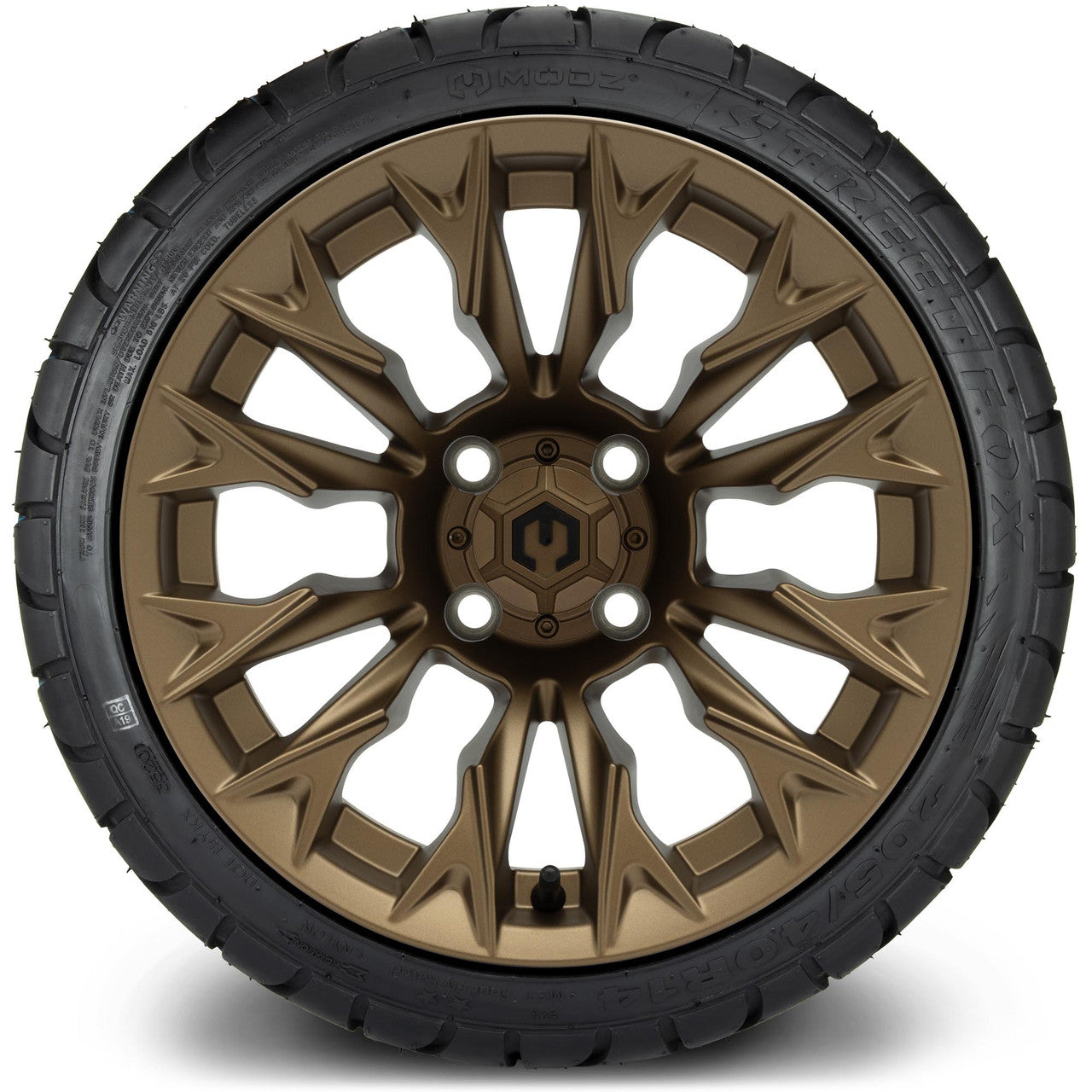 MODZ® 14" Falcon Matte Bronze Wheels & Street Tires Combo
