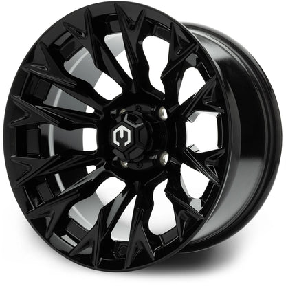 MODZ® Falcon Glossy Black 14" Golf Cart Wheel