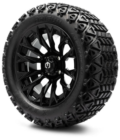 MODZ® 14" Falcon Glossy Black Wheels & Off-Road Tires Combo