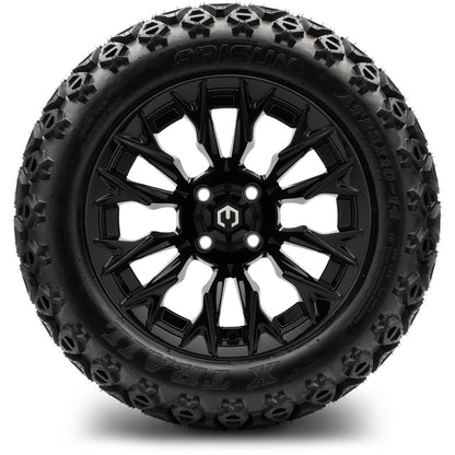 MODZ® 14" Falcon Glossy Black Wheels & Off-Road Tires Combo