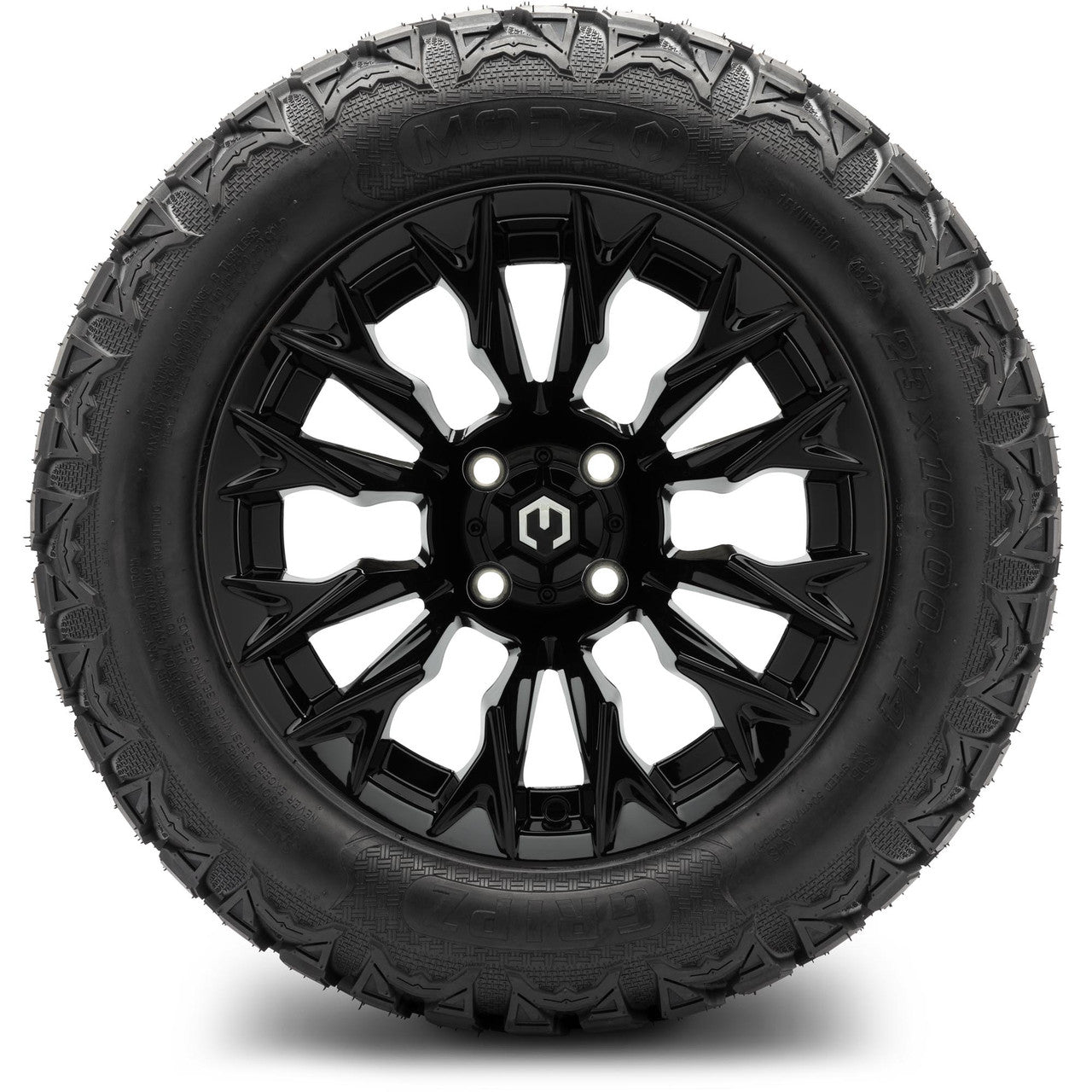 MODZ® 14" Falcon Glossy Black Wheels & Off-Road Tires Combo