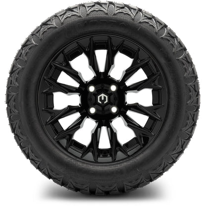 MODZ® 14" Falcon Glossy Black Wheels & Off-Road Tires Combo