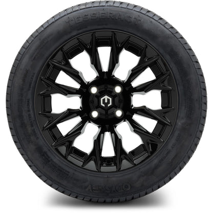 MODZ® 14" Falcon Glossy Black Wheels & Street Tires Combo