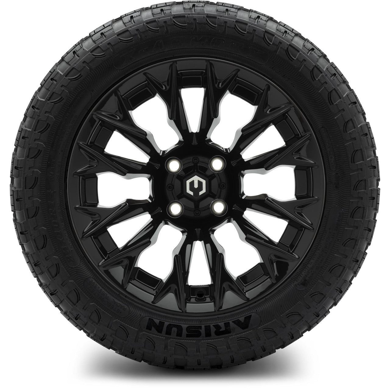 MODZ® 14" Falcon Glossy Black Wheels & Off-Road Tires Combo