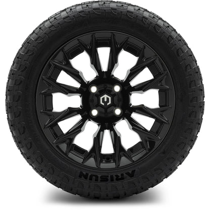 MODZ® 14" Falcon Glossy Black Wheels & Off-Road Tires Combo