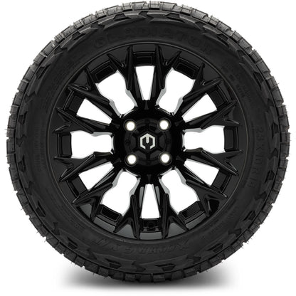 MODZ® 14" Falcon Glossy Black Wheels & Off-Road Tires Combo