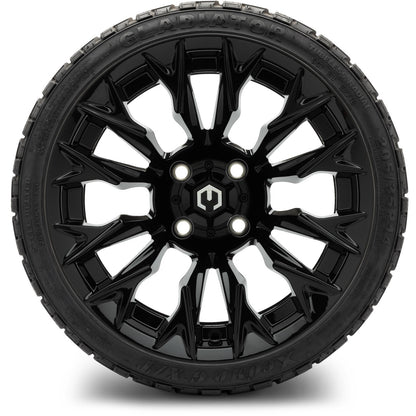 MODZ® 14" Falcon Glossy Black Wheels & Off-Road Tires Combo