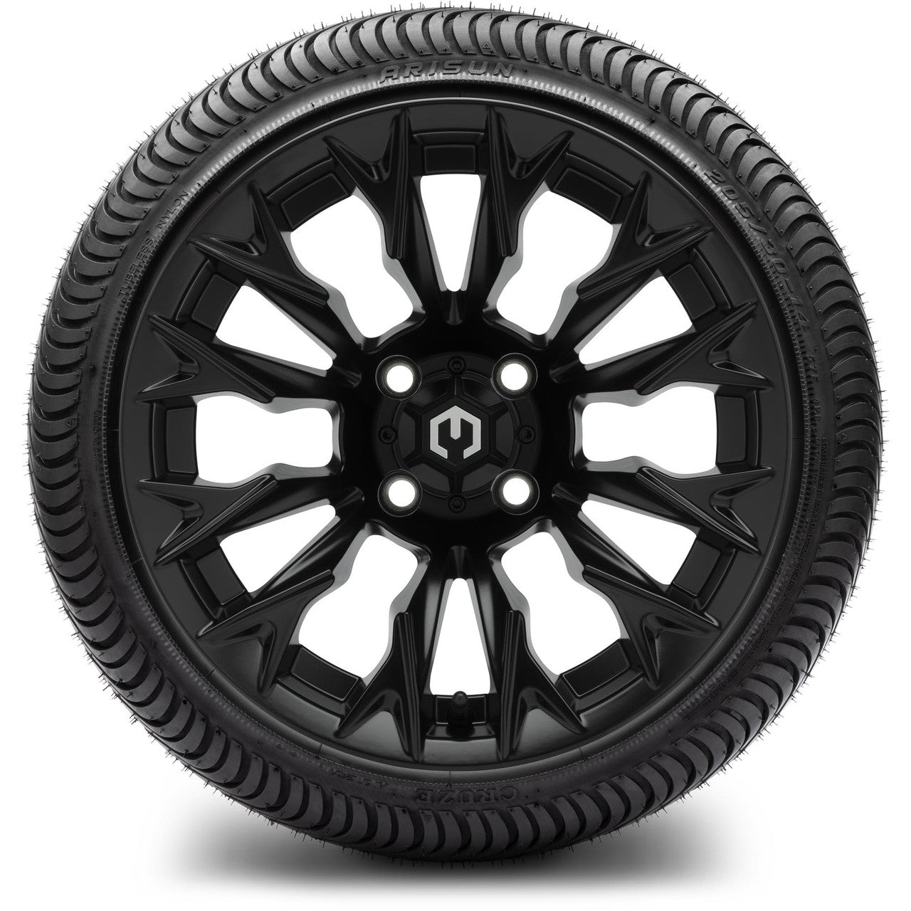 MODZ® 14" Falcon Matte Black Wheels & Street Tires Combo