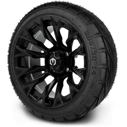MODZ® 14" Falcon Matte Black Wheels & Street Tires Combo