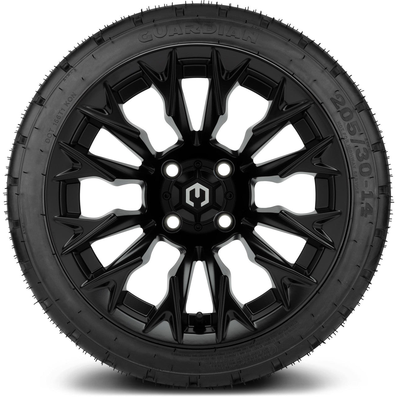 MODZ® 14" Falcon Matte Black Wheels & Street Tires Combo