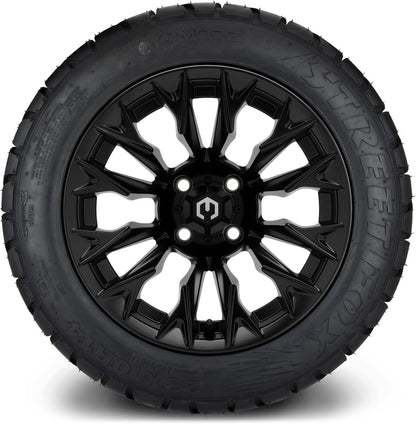 MODZ® 14" Falcon Matte Black Wheels & Street Tires Combo