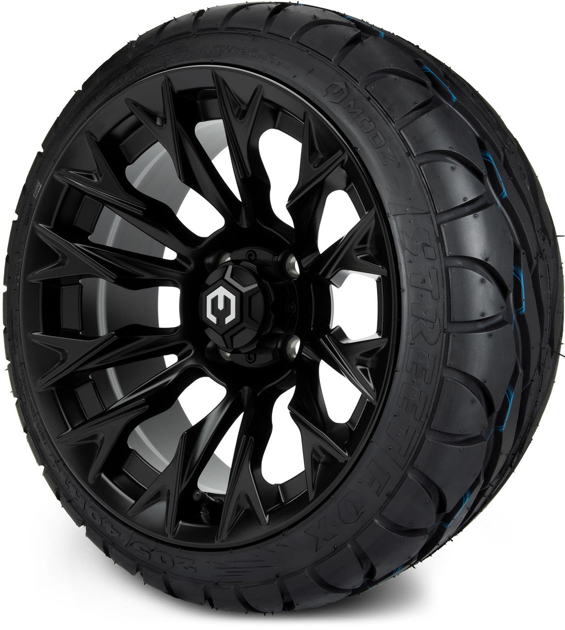 MODZ® 14" Falcon Matte Black Wheels & Street Tires Combo