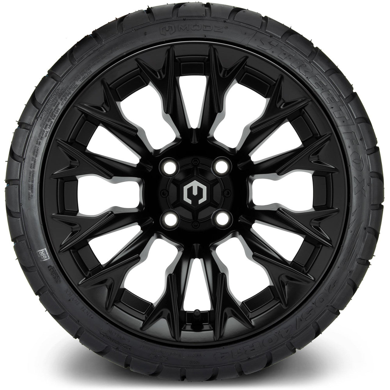MODZ® 14" Falcon Matte Black Wheels & Street Tires Combo
